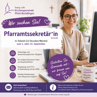 Stellenausschreibung Pfarramtssekretäriat