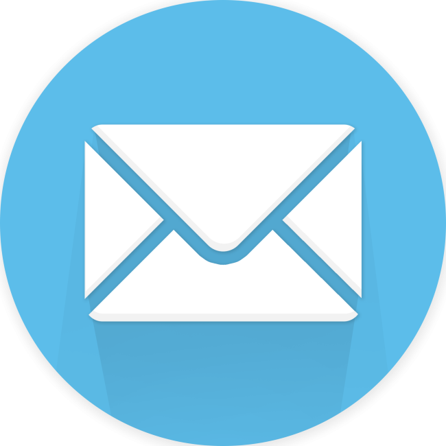 E-Mail-Symbol auf blauem Hintergrund